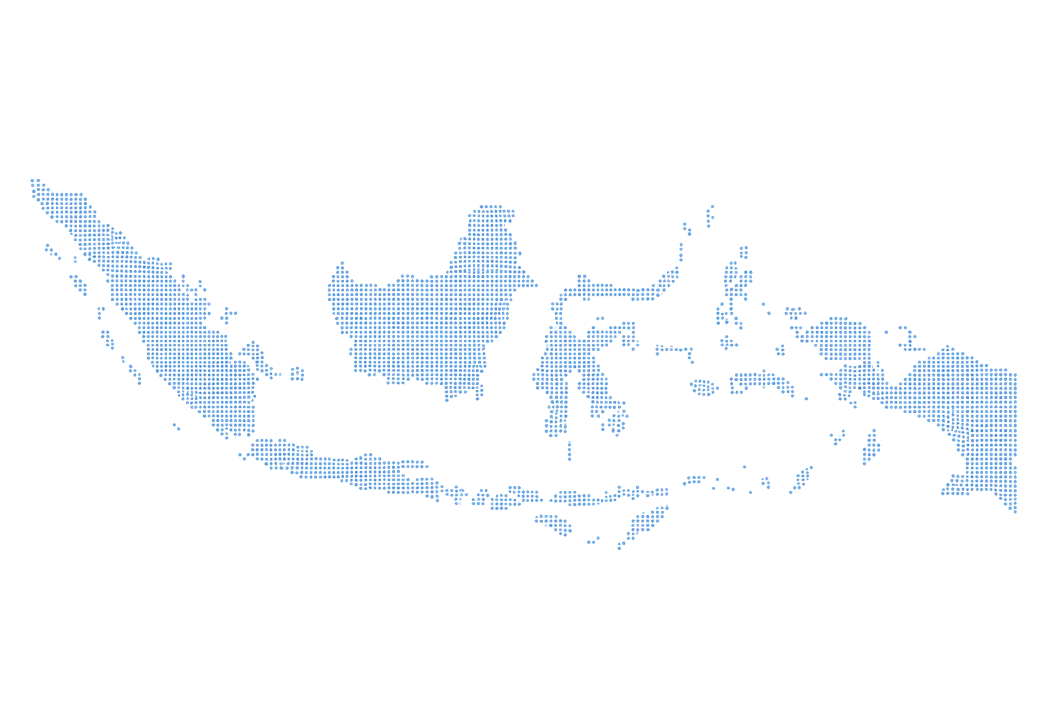 Peta jangkauan jaringan Sinergi Jaringan Telekomunikasi di Indonesia