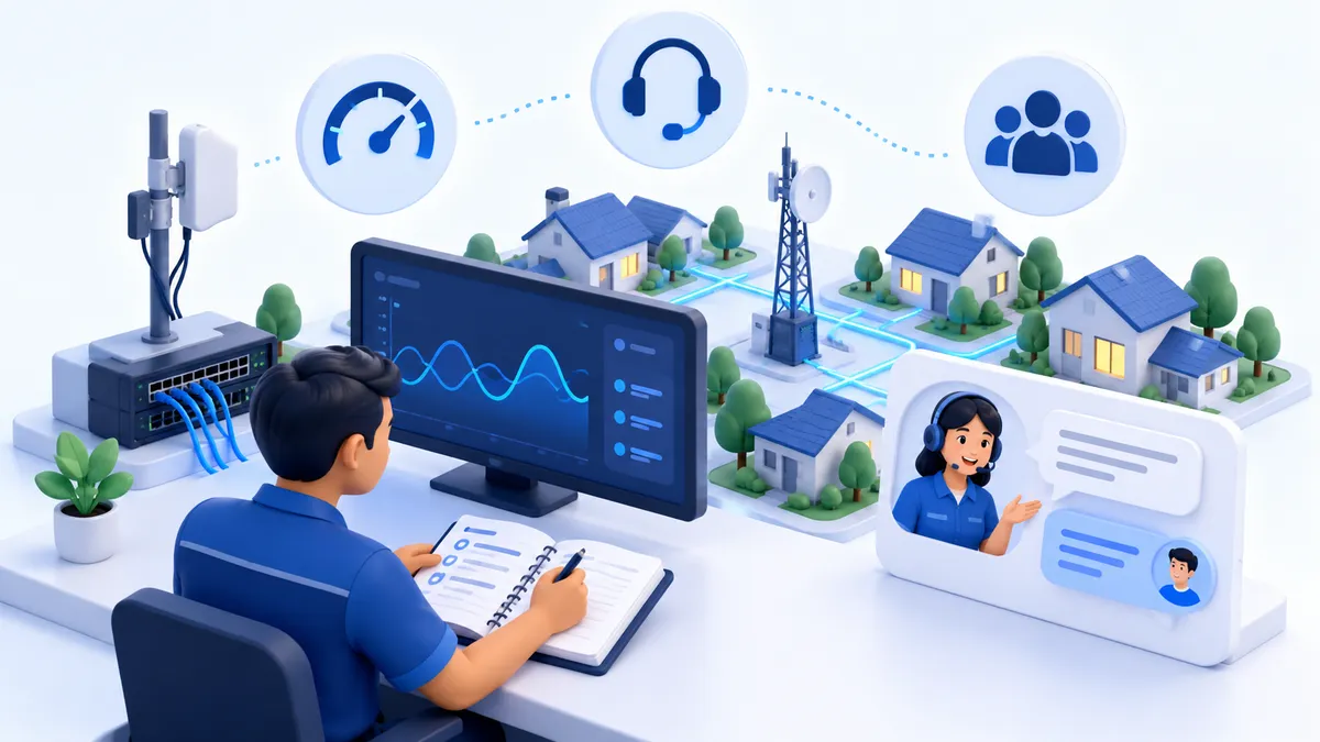 Pengelola RT/RW Net meninjau catatan gangguan, trafik, dan kebutuhan pelanggan sebelum memutuskan pindah ISP.