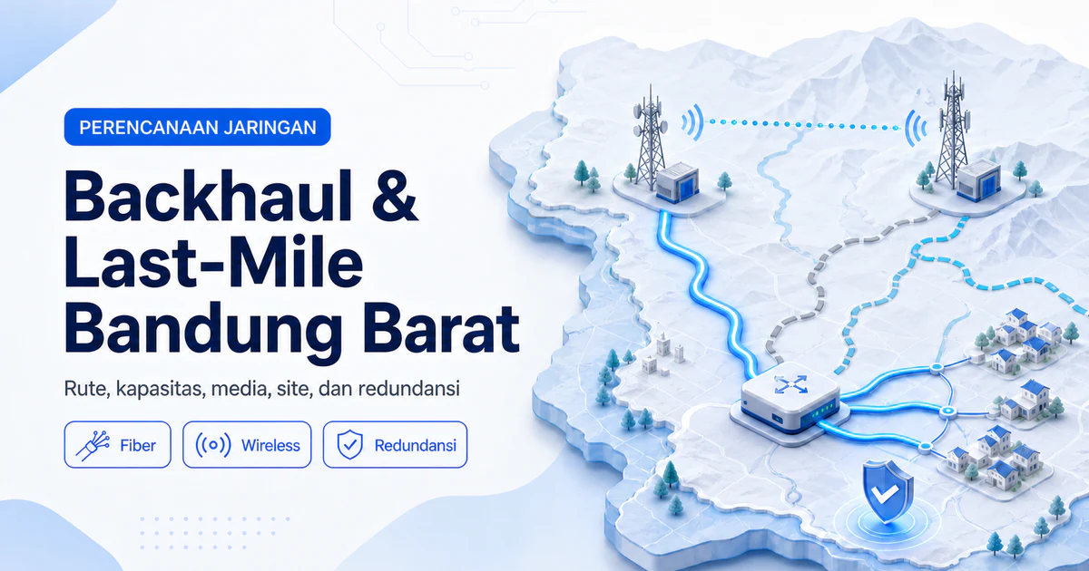 Ilustrasi perencanaan backhaul dan last-mile ISP di Kabupaten Bandung Barat